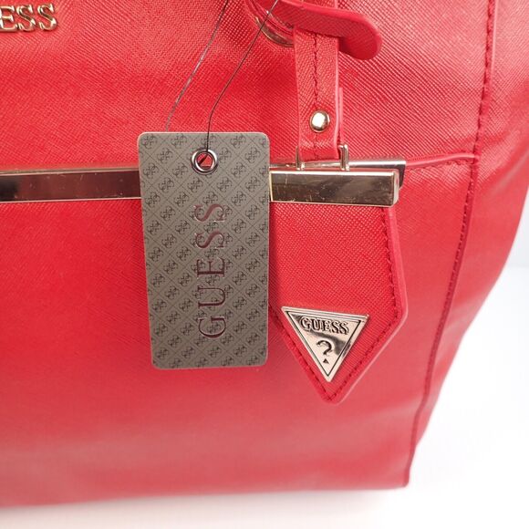 GUESS Red Tote Bag Purse Alessandra 15GF-325 With Tag - Picture 10 of 16